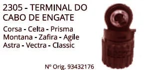 TERM CABO ENGATE CORSA- CELTA- PRISMA- ASTRA- ZAFI