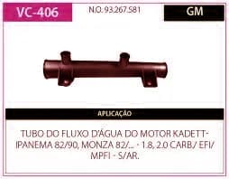 TUBO REFR MONZA - KADETT 1.8/2.0 S/ AR 2- SAIDAS