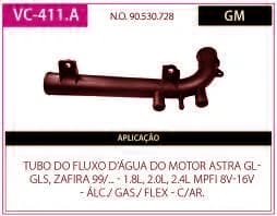 Tubo Refrigeraçao Refr Astra - Zafira 1.8/2.0/2.4 8/16V com AR QN