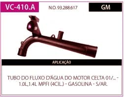 Tubo Refrigeraçao Refr Celta 01/... 1.0/1.4 GAS. sem AR Quente
