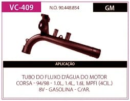Tubo Refrigeraçao Refr Corsa 1.0/1.4/1.6 8V 94/98 Mpfi com AR