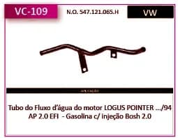 Tubo Refrigeraçao Refr Escort - Logus 2.0 93/96 Efi com injeção Bosch