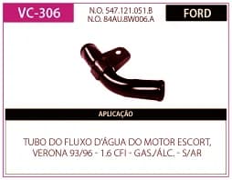 Tubo Refrigeraçao Refr Escort - Verona 1.6 93/96 Cfi sem AR