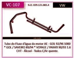 Tubo Refrigeraçao Refr Gol 1.0/1.6 AE/Cht - Prt 1.6 com AR Qnt Alc