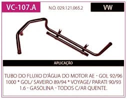 Tubo Refrigeraçao Refr Gol 1.0/1.6 AE/Cht - Prt 1.6 com AR Qnt Gas