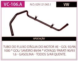 Tubo Refrigeraçao Refr Gol 1.0/1.6 AE - Prt 1.6 Cht sem AR Qnt Gas
