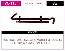 Tubo Refrigeraçao Refr Gol 1.0 95/02 Cfi S AR Quente