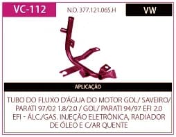 Tubo Refrigeraçao Refr Gol 1.8/2.0 Efi - Rad óleo - com AR Qnt
