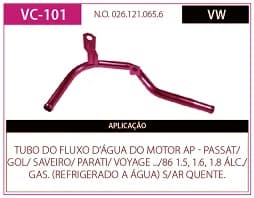 Tubo Refrigeraçao Refr Gol - Passat Voyage .../86 água sem AR Qnt