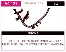 Tubo Refrigeraçao Refr Gol - Prt 96/98 2.0 Efi 16V Gas Multpo
