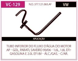 Tubo Refrigeraçao Refr Gol - Prt - Sav 1.6/1.8/2.0 99/06 Efi com AR