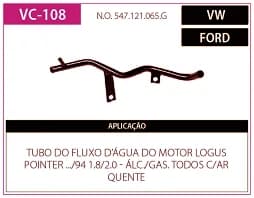 Tubo Refrigeraçao Refr Logus - Pointer 1.8/2.0 .../94 com AR Qnt