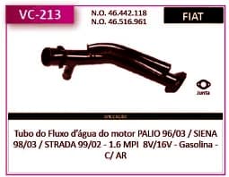 Tubo Refrigeraçao Refr Palio 1.6 16V - Strada 1.6 8/16V com AR