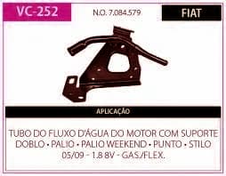 Tubo Refrigeraçao Refr Palio - Doblò - Punto - Stilo 1.8 (com SUP)