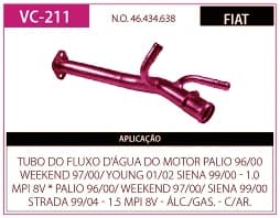 Tubo Refrigeraçao Refr Palio - Sie 96/00 - Strada 1.5 99/04 com AR