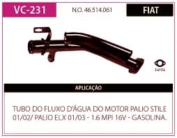 Tubo Refrigeraçao Refr Palio Stile - Elx 1.6 16V 01/03 Mpi GAS.