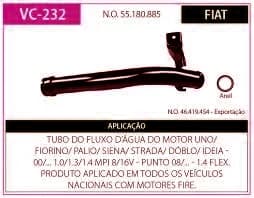 Tubo Refrigeraçao Refr Palio - Uno - Doblò - Punto - Idea 00/. Fire