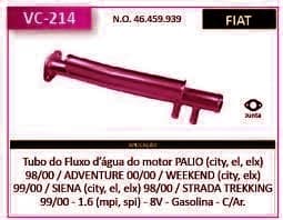 Tubo Refrigeraçao Refr PALIO1.0/1.6 - Siena - Strada 1.6 8V com AR