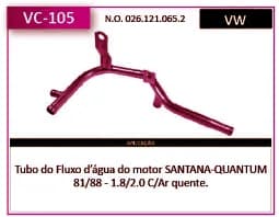 Tubo Refrigeraçao Refr Santana .../88 1.8/2.0 (com AR QUENTE)