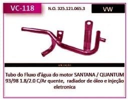 Tubo Refrigeraçao Refr Santana 93/98 - Vers 93/96 com AR Qnt INJ.
