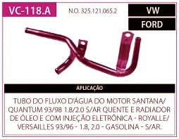 Tubo Refrigeraçao Refr Santana 93/98 - Vers 93/96 sem AR Qnt INJ.