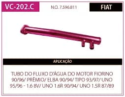 Tubo Refrigeraçao Refr Uno 1.6/1.5R/1.6R - Tipo 93/97 - Elba 90/.
