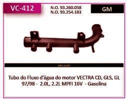 Tubo Refrigeraçao Refr Vectra 97/98 2.0/2.2 Mpfi 16V GAS.